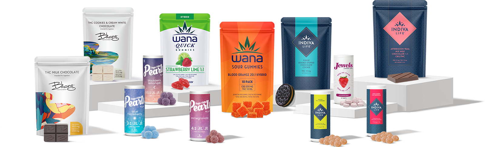 Edibles | Cannabis Chocolate, Sugar, Salt, Fruit Chews | Indiva